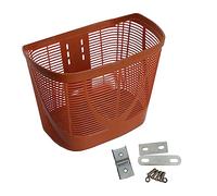 Folpus Cesta para Bicicleta Delantera Canasta de Transporte Portaequipajes Universal Caja de Almacenamiento de Plástico Desmontable Adecuada para Compras Tra, MARRÓN