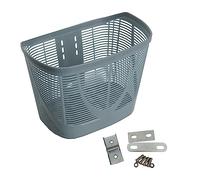 Folpus Cesta para Bicicleta Delantera Canasta de Transporte Portaequipajes Universal Caja de Almacenamiento de Plástico Desmontable Adecuada para Compras Tra, Gris