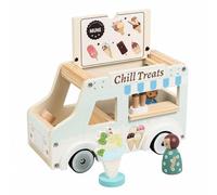 Folpus Cochecito para Niños Carrito de Helados Juguete Educativo Juguete de Empuje Juego de Roles Madera Suave Interactivo con Gráficos Divertidos Adecuado para Guardería Juego en Interiores