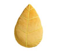 Folpus Cojín Decorativo con Forma de Hoja, cojín Decorativo 3D de Felpa Suave y Adorable para el hogar, Ideal para sofá, Cama, guardería o Sala de Estar, Yellow L Embroidered