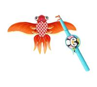 Folpus Cometa de Juguete para Exteriores, Juguete Volador de Una Sola Línea para Parques, Patios de Y Campamentos, Pez de Colores