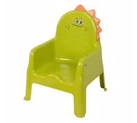 Folpus de Comedor Silla para Niños Trona Infantil en PP Resistente con Respaldo Curvo Base Antideslizante Bandeja Desmontable y Limpieza Sencilla Adecuado, Verde, Sin Placa