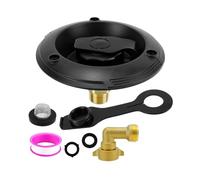 Folpus Entrada de llenado de agua para City, conector hembra NH de 3/4 a conector macho de 1/2 con brida de tapón antipolvo, válvula de retención de, Negro, Style B