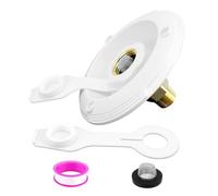 Folpus Entrada de llenado de agua para City, conector hembra NH de 3/4 a conector macho de 1/2 con brida de tapón antipolvo, válvula de retención de, Blanco, Style a
