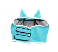 Folpus Equine Headgear para Caballo con Cubierta Facial de Malla Bordes Suaves para Ojos Orejeras y Cierre Rápido de Adecuado para Establos y de, Azul, M