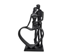 Folpus Escultura Estilizada Dos Figuras Abrazadas Hierro Fundido Figura Artística Enlace Romántico Estatua para Sala Estar, Bronce Antiguo, 10.7x6.3x18.1cm