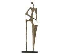 Folpus Escultura Figura Ornamento Humano Minimalista Estatua Decorativa Estructura Sólida de Aluminio y Base de Mármol con Líneas Simples Adecuada para, Bronce Antiguo Amarillo