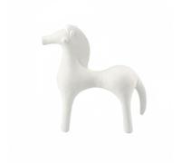 Folpus Figura de Caballo Estatua Caballo Escultura Ornamento Abstracto de Resina con Base Estable y Estética Moderna Adecuada para Sala de Estar Mesa de Café, Blanco