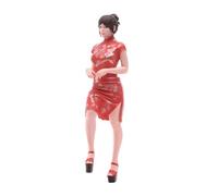Folpus Figura de niña con Cheongsam a Escala 1/24. Modelo de diminuta y Realista de una niña Vestida con un Traje Chino para maquetas de Trenes.