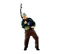 Folpus Figura de Pesca a Escala 1/64 Tiny People Model de Escena en Miniatura Crafts Collectable Craft Fishing Carpiling Ornament de Resina, Tira de La Caña de Pescar