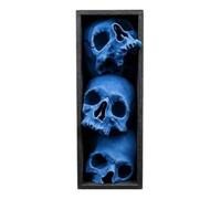 Folpus Figuras de Resina Decoración Librería Inserto Gótico Estantería Escultura de Cráneo Estética Adecuada para Decoración de Oficina Colección de Terror, Azul, 15 Cm