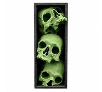 Folpus Figuras de Resina Decoración Librería Inserto Gótico Estantería Escultura de Cráneo Estética Adecuada para Decoración de Oficina Colección de Terror, Verde, 15 Cm