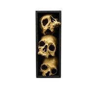 Folpus Figuras de Resina Decoración Librería Inserto Gótico Estantería Escultura de Cráneo Estética Adecuada para Decoración de Oficina Colección de Terror, Amarillo, 15 Cm