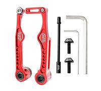 Folpus Freno V para Bicicleta Calibrador Aleación Accesorios Juego Incluye Llave Pastillas Instalación Cable Adecuado para Bicicletas con Orificios BMX C, Rojo 126x60.8mm