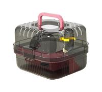 Folpus Jaula para hámster, hábitat portátil diseñado para Animales pequeños, contenedor de Viaje Compatible con Conejos, Rosa