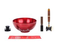 Folpus Juego de cuencos tibetanos para cantar, cuenco artesanal, adorno tradicional con varillas para salón de té, atención plena, escritorio, C5