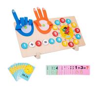 Folpus Juguetes de matemáticas para con los dedos, bloques de conteo, bonito reloj de madera para enseñar, juego educativo para cumpleaños de niños de