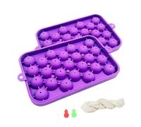 Folpus Kit de Jabón Creativo para Principiantes Molde de Silicona Reutilizable Bandeja para Fabricar Jabones Y Velas Manualidades con Cuerda Adecuado para Re, Púrpura, Individual