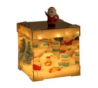 Folpus Kit de material para luz de noche navideña de bricolaje, lámpara de noche decorativa, luz de noche con espejo en forma de cubo de bricolaje, Bateria Cargada