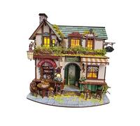 Folpus Kits de casa de muñecas en Miniatura para Hacer tú Mismo con Accesorios, Adornos, decoración Creativa para el hogar con Luces, casa de muñecas Hecha a