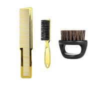 Folpus Kits de peines para el cabello para estilismo, juego de peines para barbero, cepillo moldeador profesional multiuso, juego de peine cortador, peine, oro