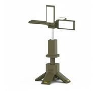 Folpus Luz para Tienda de Campaña Farol Linterna Lámpara Impermeable con Modos de Luz para Lectura y Trabajo Cuerpo Extensible y Cabezal Orientable Soporte, Verde Militar