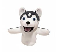 Folpus Marioneta de Mano Infantil Muñeco Infantil Títere de Peluche Marioneta Animal Tejido Corto de Poliéster con PP Impulsa Juego Simbólico y Comunicación, Negro, Blanco, Azul