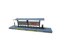 Folpus Modelo de Parada de Autobús Miniatura Kit de Edificio Pequeño para Esperar Ensamblaje Fácil Material PP Adecuado para Exposición Colección