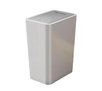 Folpus Papelera de Cocina con Tapa Tipo Prensa, Cubo de Basura para baño con Tapa, contenedor de Basura, Cubo de Basura Delgado, Oficina, Cuarto de Lavado, Gris 12L