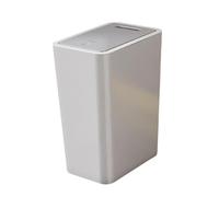 Folpus Papelera de Cocina con Tapa Tipo Prensa, Cubo de Basura para baño con Tapa, contenedor de Basura, Cubo de Basura Delgado, Oficina, Cuarto de Lavado, Gris 10L