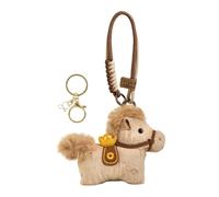 Folpus para Bolso de Caballo, Llavero Coleccionable, muñeco de Peluche del año Chino 2026, Animal de Peluche para teléfonos, Marrón con Cordón