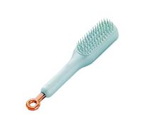 Folpus Peine limpiador de cepillo de pelo autolimpiante, cepillo de peluquería y cepillo suave, cepillo desenredante para todo tipo de cabello corto, Azul
