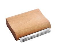 Folpus Peine para Caballos Cepillo Profesional Deslanador Mango Cómodo de Madera Acero Inoxidable Ayuda en la Limpieza Adecuado para Uso en Granja Domicilio, 7.5 Cm X 6.9 Cm X