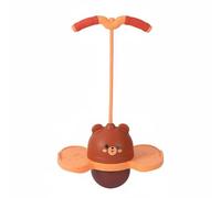 Folpus Pelota Infantil Pelota de Juguete de Salto con Asa Antideslizante Base Firme Material PVC para Equilibrio Coordinación y, Marrón, Dibujos Animados - con Luces