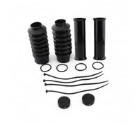 Folpus Protector de Horquilla para Motocicleta con Funda Delantera de Aluminio y Goma con Kit de Cubrepolvos con Amarres y Extremos para Horquilla de 39 Mm, Negro, Sin Agujeros