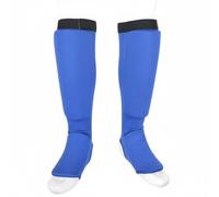 Folpus Protector de Pierna de Karate Espinillera Guardia Acolchado Tobillera con Absorción de Impactos y Continua Entre Espinilla y Empeine Material, Azul, L
