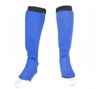 Folpus Protector de Pierna de Karate Espinillera Guardia Acolchado Tobillera con Absorción de Impactos y Continua Entre Espinilla y Empeine Material, Azul, S