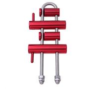 Folpus Rack Descender de Aluminio Resistente con Barras Dobles Equipo Esencial para Descenso en Cuerda y Control de Fricción Adecuado para Exploración, Rojo