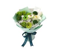 Folpus Ramo de Flores de jabón, Flor de jabón de baño, Flor Artificial Hecha a Mano para Fiesta de Compromiso, Verde