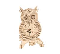 Folpus Reloj de búho de Madera 3D, Reloj de Mesa, Adorno Decorativo, Reloj de Escritorio Creativo multifunción, Granja
