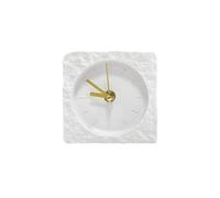 Folpus Reloj de Oficina Mesa Reloj Elegante Reloj de Mesa Reloj de Escritorio Moderno Hecho de Resina Adecuado para Bibliotecas Oficinas Auxiliares y Dormitorios, Blanco