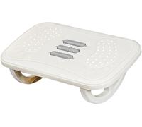 Folpus Reposapiés ergonómico debajo del escritorio en el trabajo, reposapiés balancín, reposapiés con masaje de pies, promueve la circulación de las piernas, blanco (blanco)