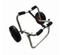 Folpus Rueda para Barco Inflable Carro Kayak Trolley Plegable Transporte Playa Construcción de Aleación de Aluminio y Nylon, Plateado, Modelo A Neumático Sólido