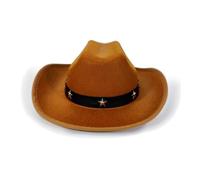 Folpus Sombrero Vaquero Infantil Sombrero Gorra Accesorio Disfraz con Correa Ajustable Banda con Estrellas y Fieltro Suave Adecuado para Fiestas Temáticas