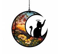 Folpus Tablero Rompecabezas Infantil Juego Educativo Juguete de Aprendizaje Puzzle Piezas de Acrílico con Impresión y Relieve, Multicolor, Gato con Alas En Luna con Flores Y Texto