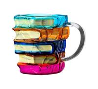 Folpus Taza de café con libro pintado en 3D para café frío o caliente, taza de apilable con libros novedosos para escritores y lectores.