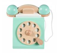 Folpus Teléfono Infantil Juguete de Madera Simulación de Marcación Conversación Imaginaria Enseñanza de Habilidades Sociales Construcción Clásica Apto para , Azul Menta