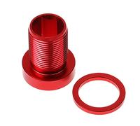 Folpus Tornillo para Eje de Tornillo Base Aleación de Aluminio Accesorio para Eje Estriado Adecuado para Repuesto en Bicicleta O Deportiva, Rojo