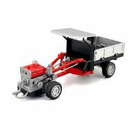 Folpus Tractor Coleccionable Vehículo Agrícola Juguete Aleación Miniatura con Ruedas Delanteras Giratorias y Detalles Realistas Adecuado para Decoración Rural Exhibición Niños, Rojo