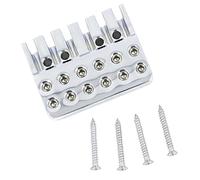Folpus Tuerca de bloqueo de cuerdas para guitarra sin clavijero, pieza de repuesto de rendimiento con tornillos, bloqueos de cuerdas para puente de, Plata, 42.05 X 33.25 X 11